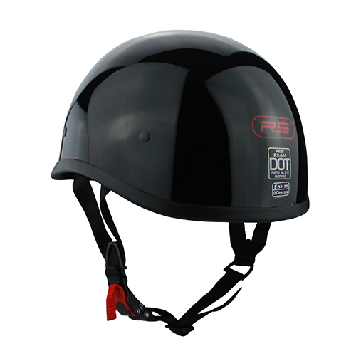 Gloss Black Half Head Motorcycle Derby Style Helmet Derby Style DOT Approved