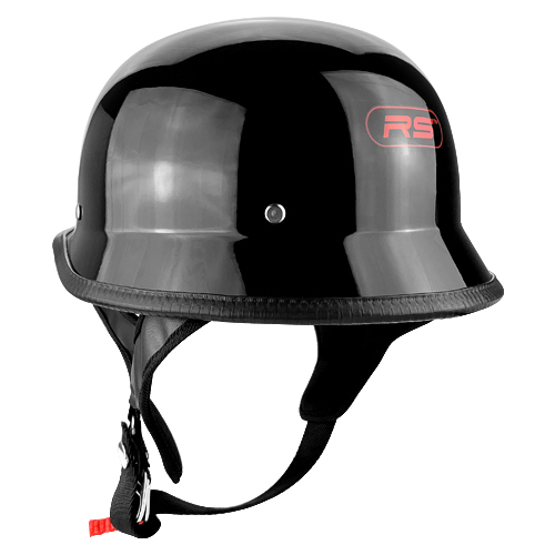Half Shell Motorcycle Helmet German Style Gloss Black
